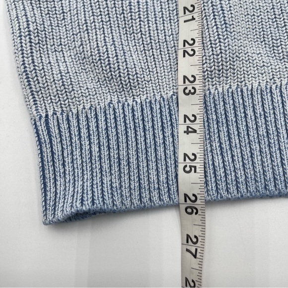 Gap Relaxed Ribbed Plaited Crewneck Sweater Light Blue Sz Medium Pullover Chunky - Picture 10 of 10
